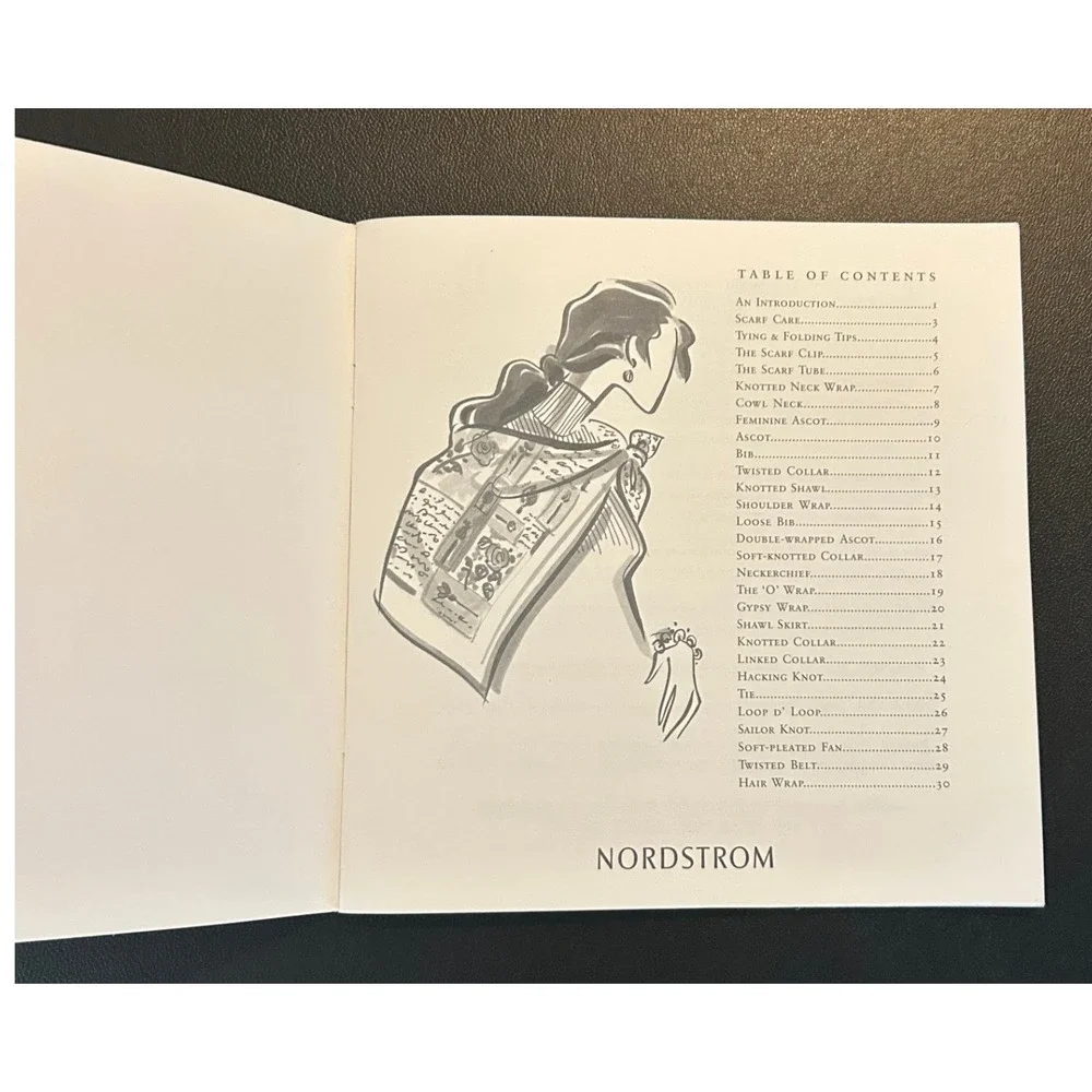 The Nordstrom Scarf Book Vintage Style Guide Tying Folding Tips Illustrated